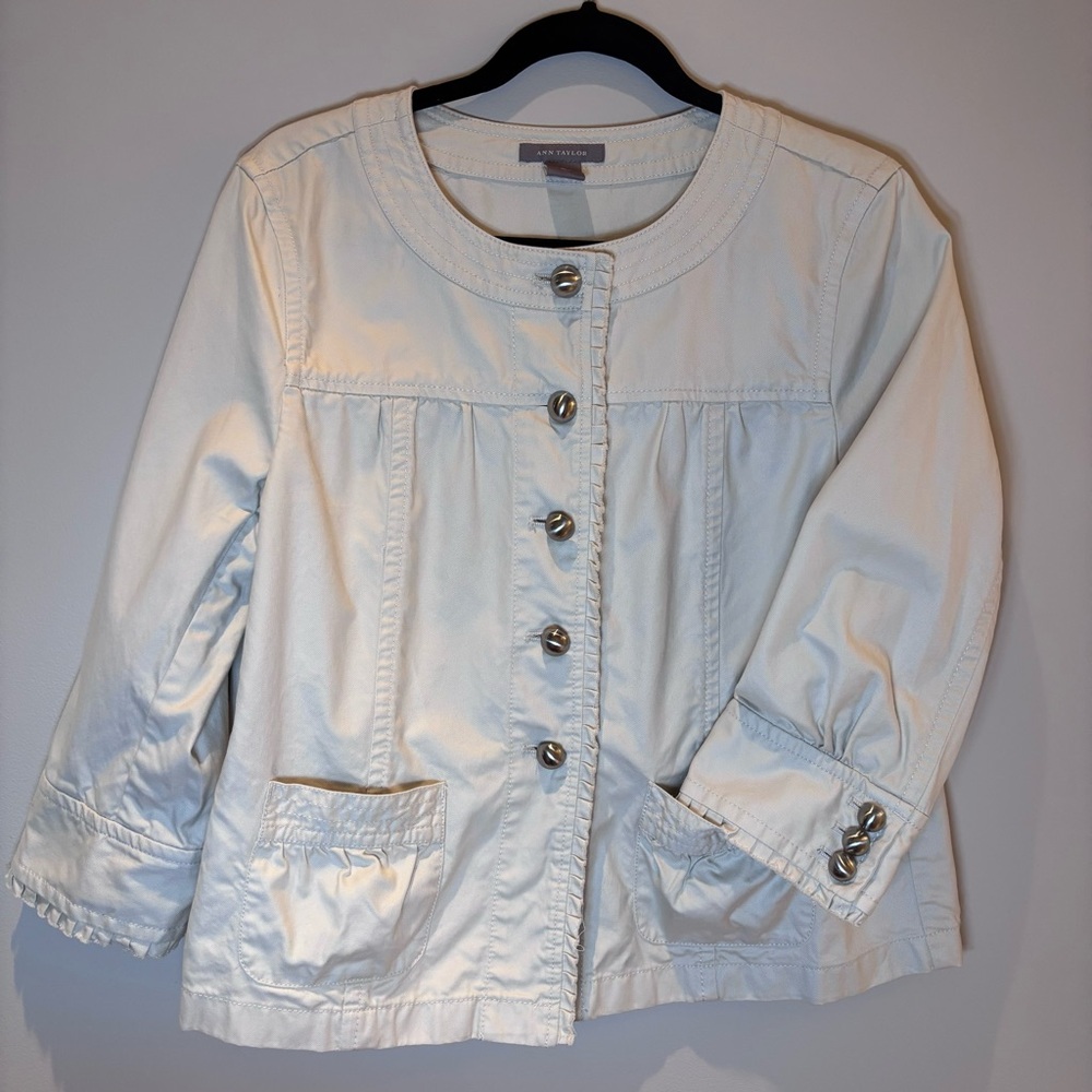 Ann Taylor Cream Utility Jacket